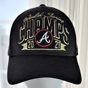 MLB Atlanta Braves 2021 World Series Official Championship Hat Adjustable Black
